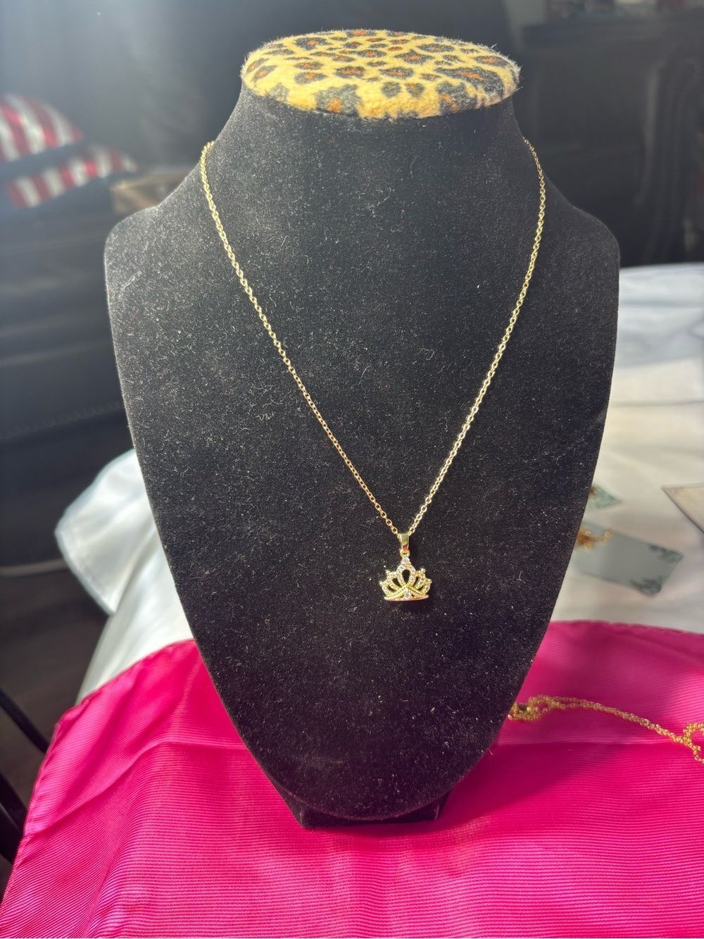New Gold Crown Pendant Cubic Zirconia Necklace - Women Jewelry